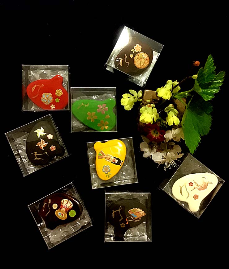 ひぐらし漆蒔絵ブローチ